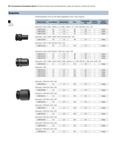 Catálogo técnico Ferramentas pneumáticas e acessórios - Bosch