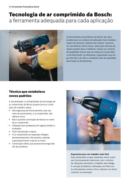 Catálogo técnico Ferramentas pneumáticas e acessórios - Bosch