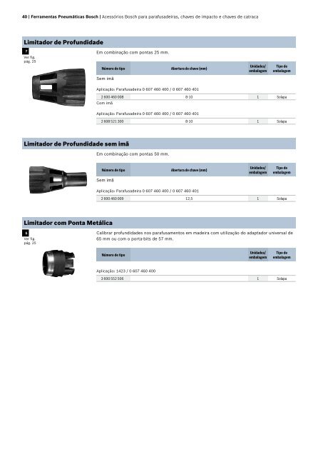 Catálogo técnico Ferramentas pneumáticas e acessórios - Bosch