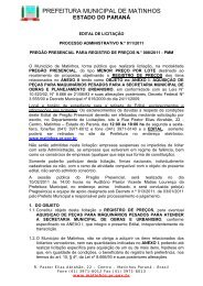 pregão presencial nº 008-2011 - Matinhos - Estado do Paraná