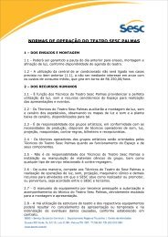 normas de operação do teatro sesc palmas - SESC Tocantins