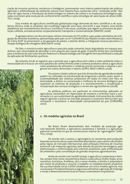 Custos de Produção Agrícola: A Metodologia da Conab