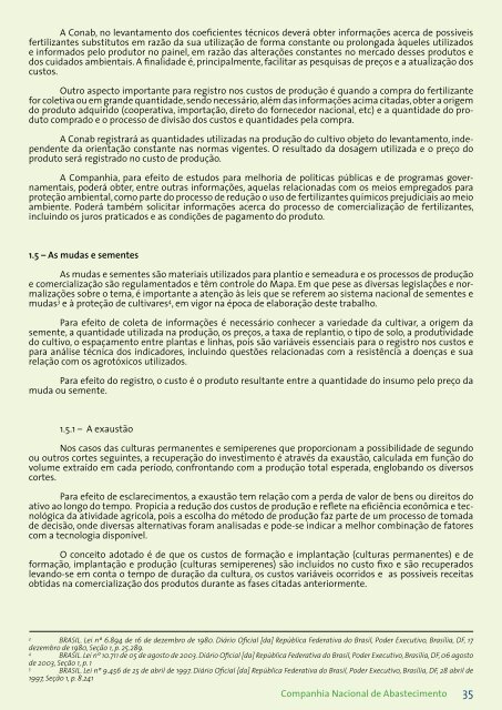 Custos de Produção Agrícola: A Metodologia da Conab