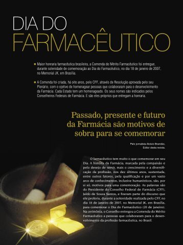 DIA DO FARMACÊUTICO - Conselho Federal de Farmácia