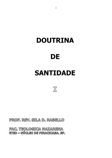 doutrina de santidade - Igreja do Nazareno Comunidade Paulista