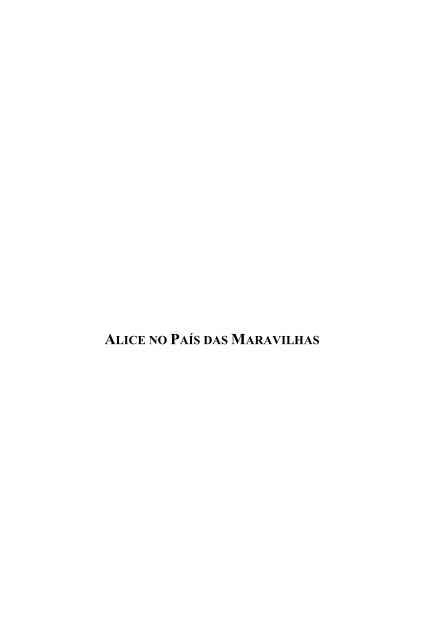 Alice No Pais Das Maravilhas
