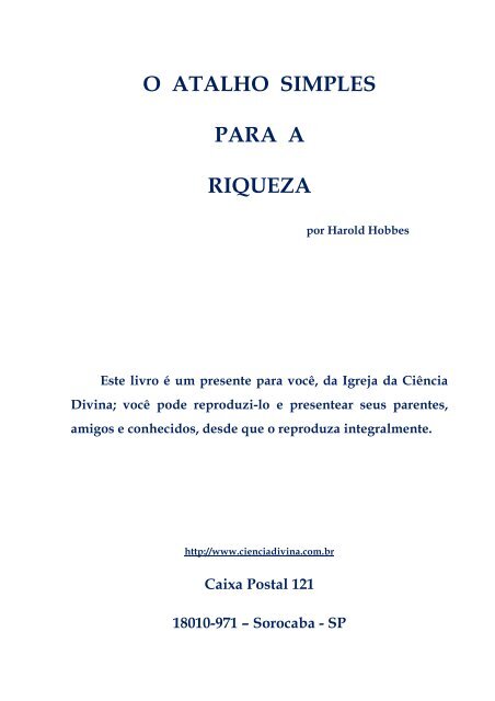 Atalho Simples para a Riqueza - Escola da Luz