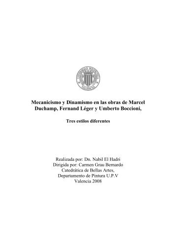 Mecanicismo y Dinamismo en las obras de Marcel Duchamp ...