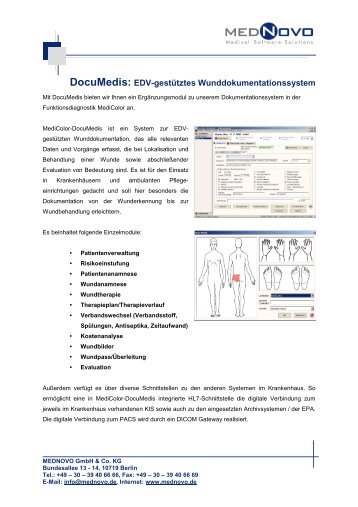 DocuMedis: EDV-gestütztes Wunddokumentationssystem