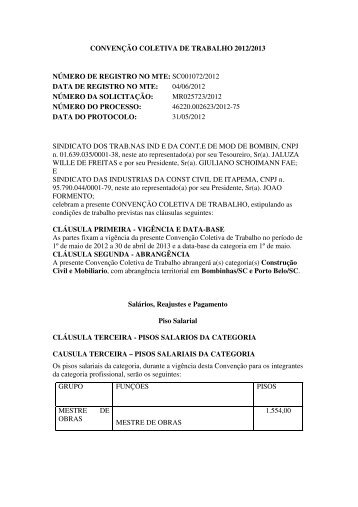 CCT 2012-2013 Porto Belo e Bombinhas - Sinduscon Itapema
