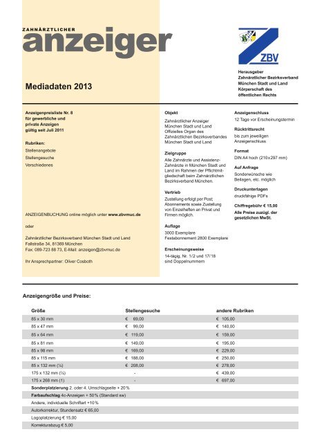 anzeiger - ZBV München Stadt und Land