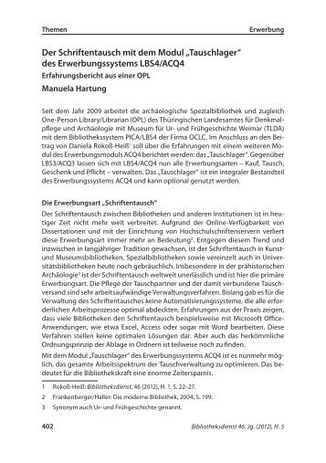 des Erwerbungssystems LBS4/ACQ4