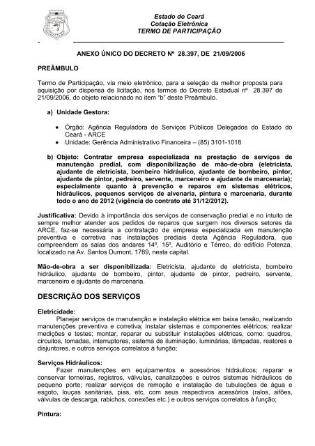 anexo ii do decreto nº xxxxxx, de - SEPLAG - Sistema de Divulgação ...