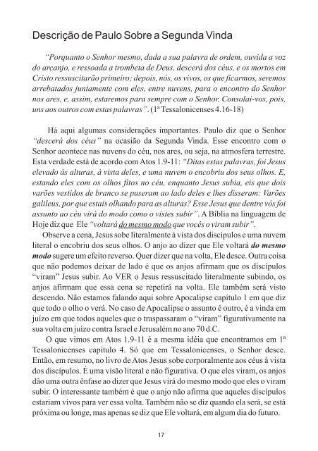 Refutando o Preterismo Completo - Revista Cristã Última Chamada.