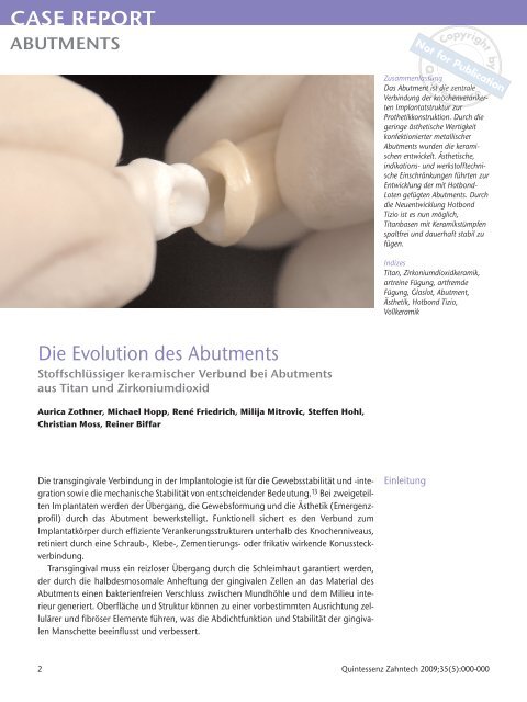 Download_QZ Mai 2009-tizio.pdf - Dental Balance