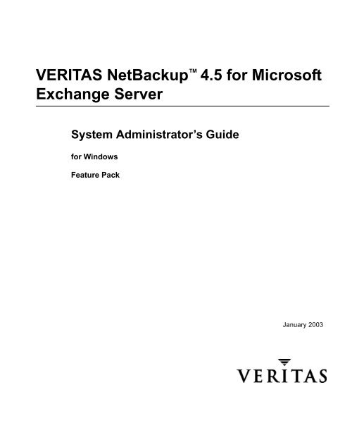 NetBackup for Microsoft Exchange Server System ... - Zedat