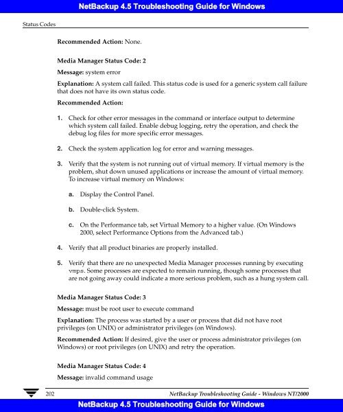 NetBackup 4.5 Troubleshooting Guide for Windows - Symantec