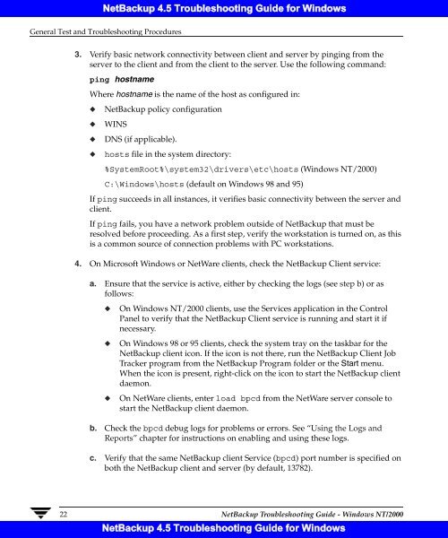 NetBackup 4.5 Troubleshooting Guide for Windows - Symantec
