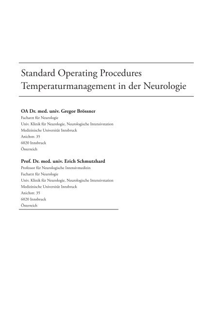 SOP Temperaturmanagement in der Neurologie - ZOLL Medical ...