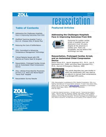 Table of Contents Featured Articles - ZOLL Medical Corporation