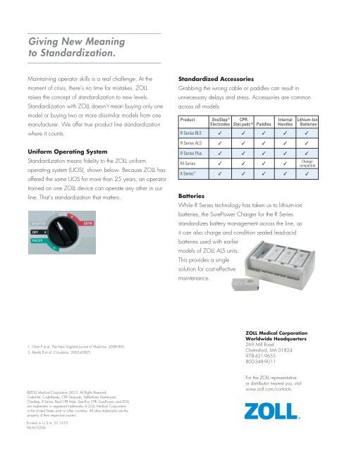 R Series Family brochure - ZOLL Medical Corporation