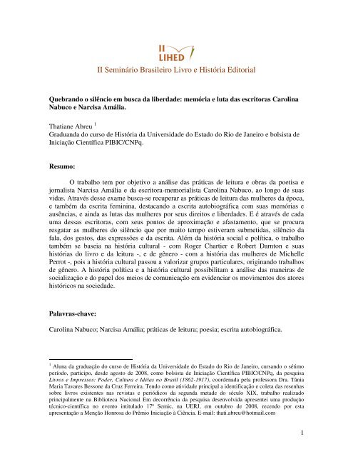 II Seminário Brasileiro Livro e História Editorial