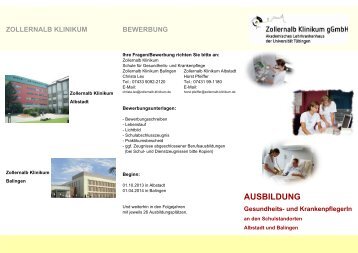AUSBILDUNG - Zollernalb Klinikum gGmbH