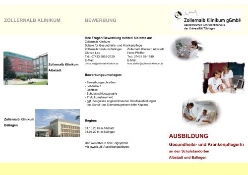 AUSBILDUNG - Zollernalb Klinikum gGmbH