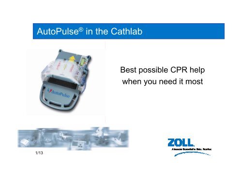 AutoPulse® in the Cathlab - ZOLL Medical Corporation