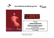 „Internistische Schmerztherapie“ - Zollernalb Klinikum gGmbH