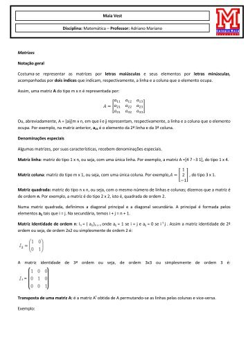 Apostila de Matemática - Matriz