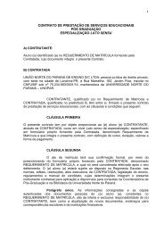 Contrato de Prestação de Serviços Educacionais/Pós ... - Unopar