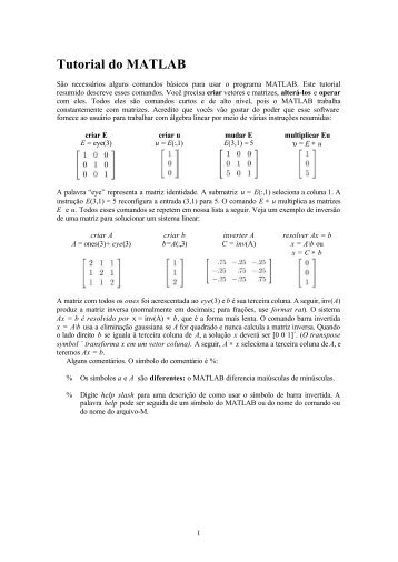 Tutorial do MATLAB - MIT