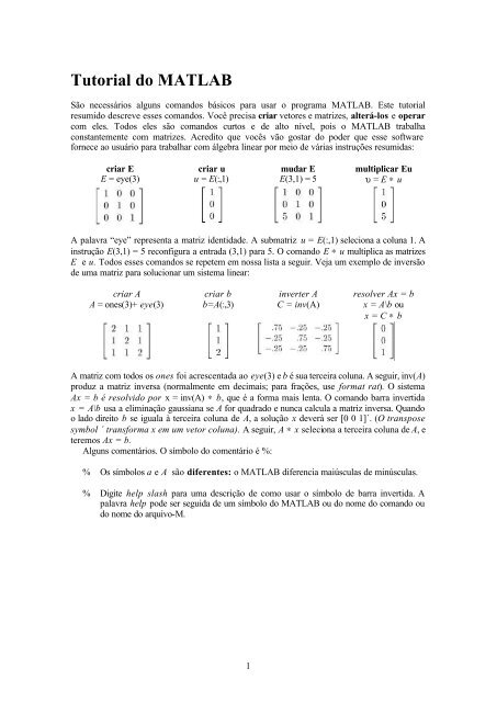 Tutorial do MATLAB - MIT