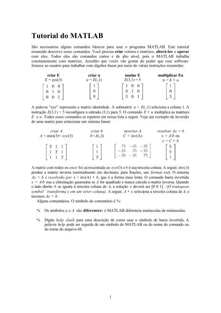 Tutorial do MATLAB - MIT