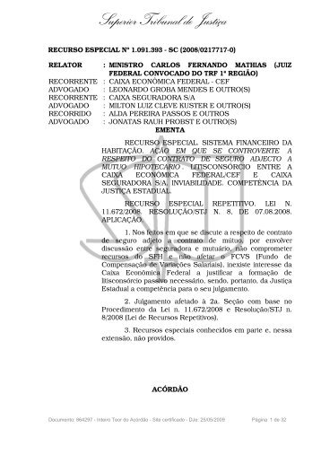 REsp 1.091.393 /SC - Ministério Público de Pernambuco