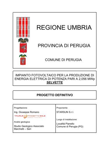 Progetto Definitivo - Regione Umbria