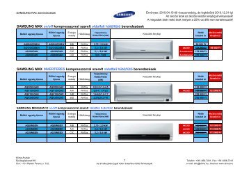 SAMSUNG MAX on/off kompresszorral szerelt oldalfali ... - SHP.hu