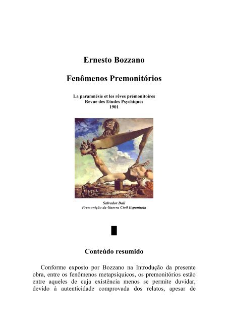 Ernesto Bozzano Fenômenos Premonitórios - Livraria Flamarion