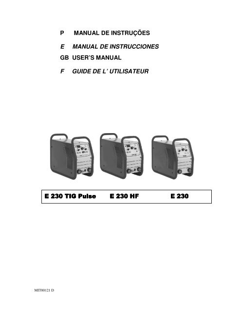 P MANUAL DE INSTRUÇÕES E MANUAL DE ... - ELECTREX