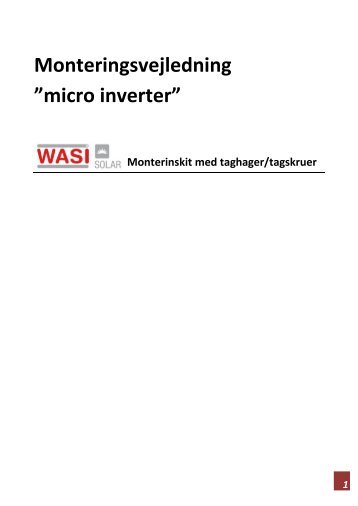 Monteringsvejledning ”micro inverter” - TyskSolenergi