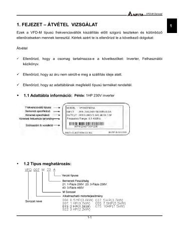 DELTA VFD-M sorozatú frekvenciaváltó - Motor-Systems Kft.