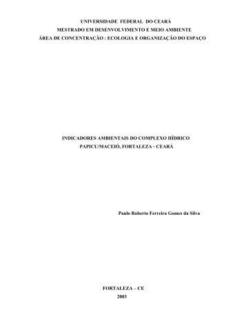 universidade federal do ceará mestrado em desenvolvimento e ...