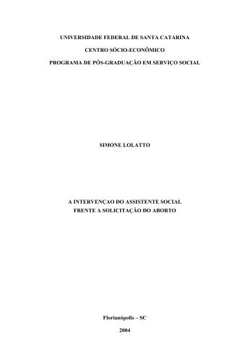 Serviço Social e Aborto, Simone Lolatto, PDF - cpihts