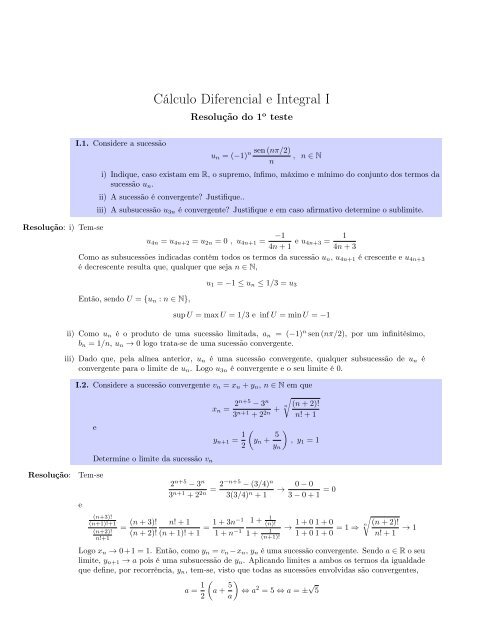 Cálculo Diferencial e Integral I