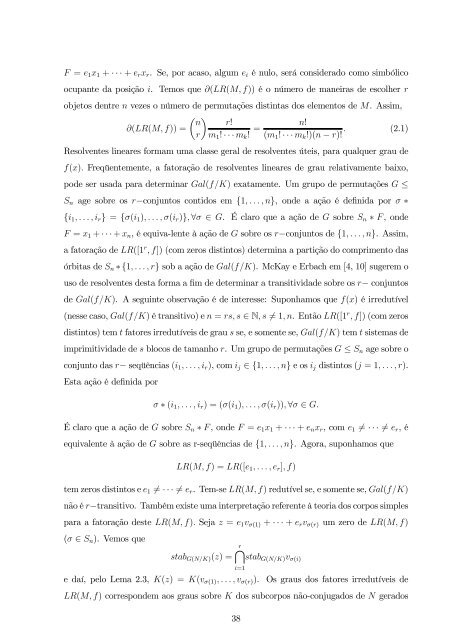 Calculando Grupos de Galois sobre os Racionais - Universidade ...