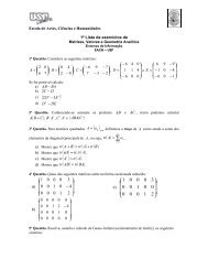 Primeira Lista de Cálculo I - EACH - USP