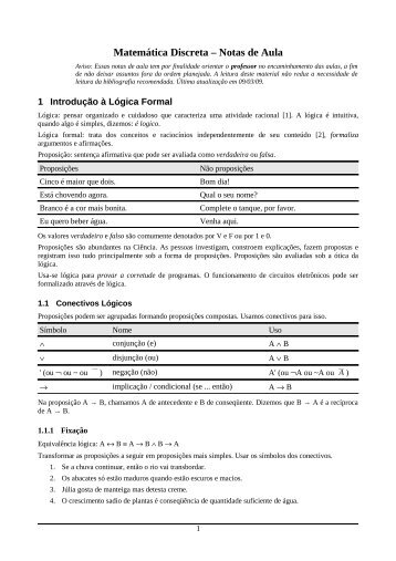 Notas de Aula - Departamento de Ciência da Computação