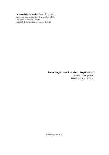 Introdução aos Estudos Lingüísticos - Letras Libras - UFSC