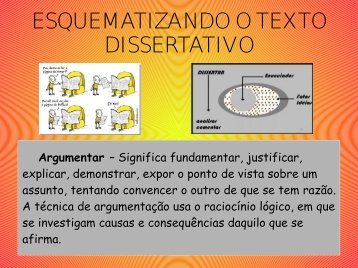 ESQUEMATIZANDO O TEXTO DISSERTATIVO